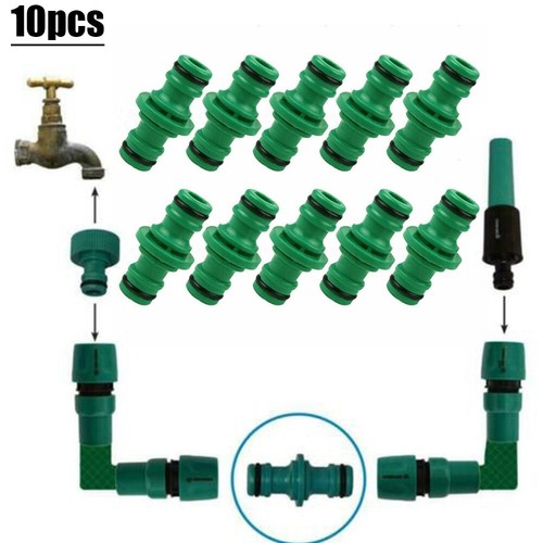 10PCS Connecteur de Tuyau Double Mâle Plastique Quick Fix Caoutchouc O