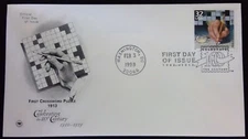 FIRST CROSSWORD PUZZLE  1913 1910s DECADE CTC 1998 PCS CACHET FDC UNADDR