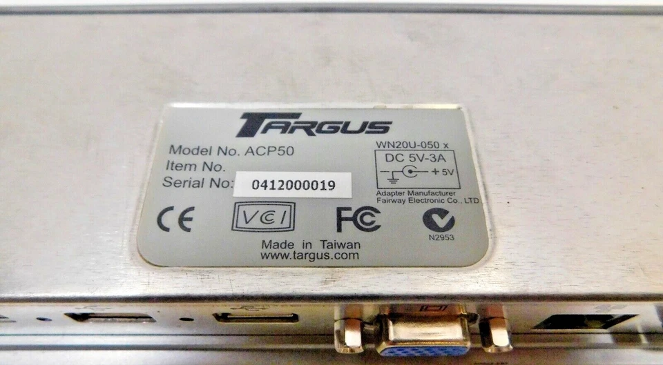 Estación de Acoplamiento Universal para Notebook Targus con Video ACP50 Foto 4 de 4