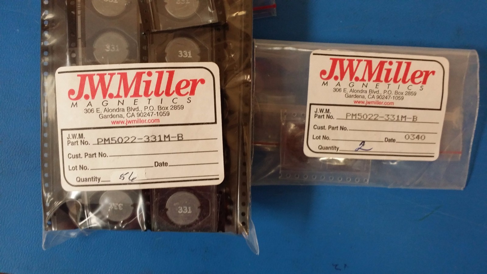 (5PCS) PM5022331M JW MILLER 1 ELEMENT 330uH 20 FERRITECORE FIXED