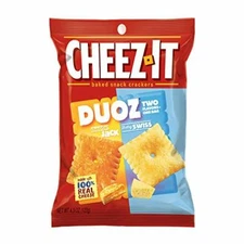 Cheez it DUOZ Cheddar Jack and Baby Swiss, 4.3 oz [6-Bags]