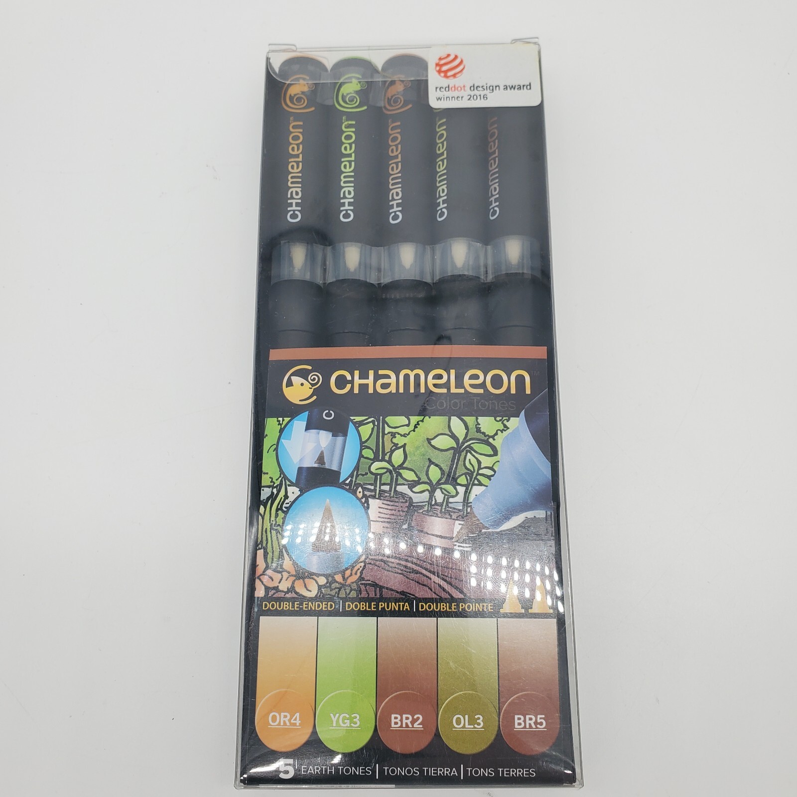 *NEW* Chameleon 5 Pen Earth Tones Set CT0503 Color Tones Double-Ended Markers