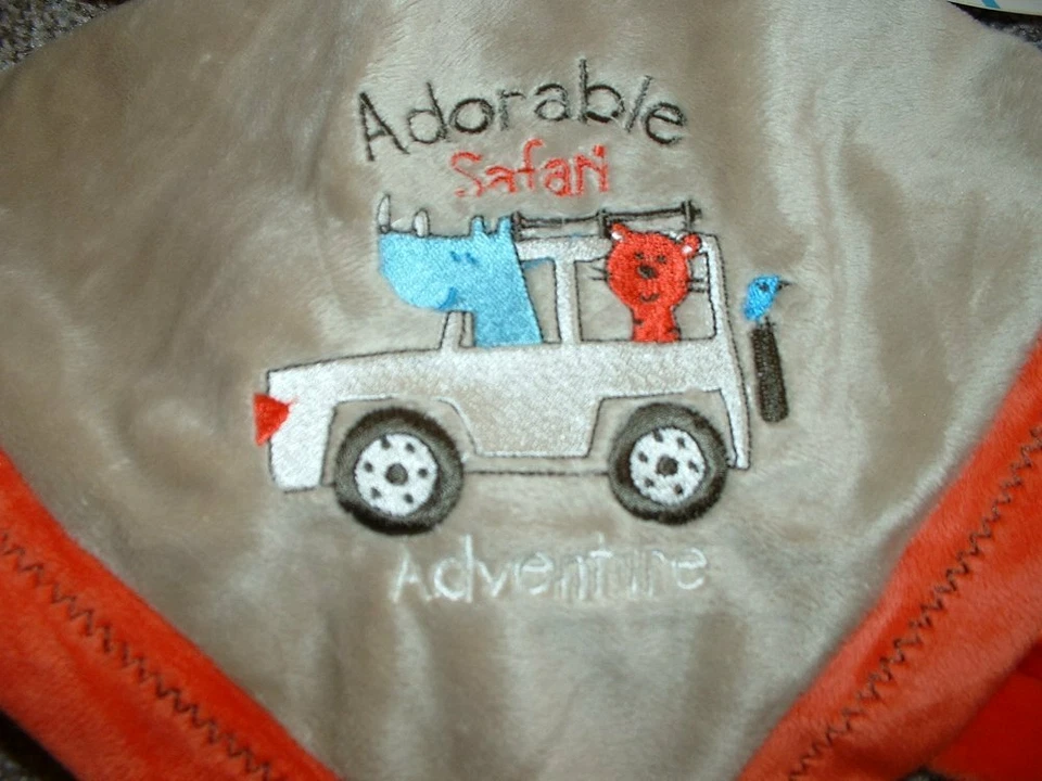 Manta de seguridad Carter's bebé niño adorable mono safari peluche amoroso nueva con etiquetas 2009 Foto 3 de 3