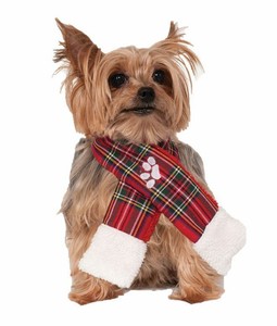 plaid dog scarf