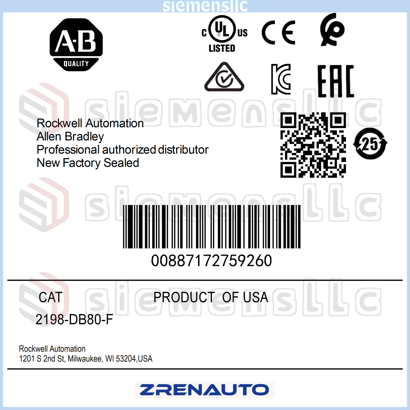 Cap Module 2198 Cap Module Allen-Bradley Capacitor Module 2198-capmod-2240 Kinetix 5700 Mfg Date ...