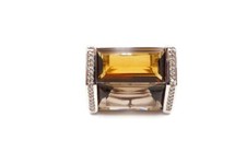 Sterling Silver 925 Smoky Quartz Ring Size 6.5 Filigree