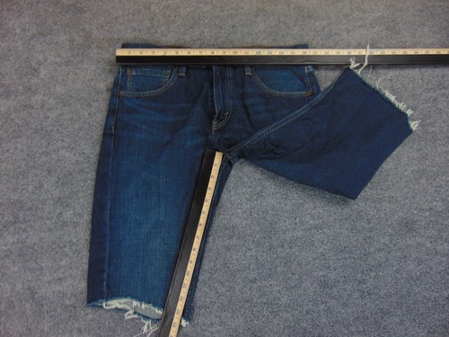Levis 512 Shorts Mens 32 Blue Jean Cutoff Pants Dark Wash - Picture 6 of 9