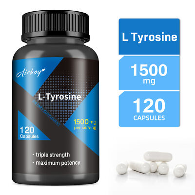 L-Tyrosine 1500mg - Brain Health Memory & Cognitive Support, Alertness, Non-GMO