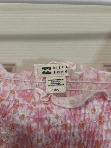 Billabong Kids' Girls' Youth Summer Play Daisy Ruffle Pink Dress Size L/12 - Picture 4 of 6