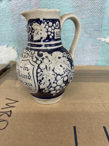 Vintage German stoneware jug/ pitcher 5.25" Tall - Picture 4 of 8