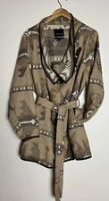 Maurices Blanket Robe Coat Brown Aztec Tribal Southwestern Belted Women’s 4