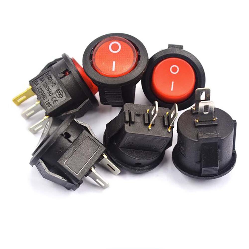 Kippschalter Wippschalter Rund EIN / AUS 2 PIN 3 Pin 125V 250V / 6A 15mm 20mm Kippschalter Wippschalter Rund EIN / AUS 2 PIN 3 Pin 125V 250V / 6A 15mm 20mm