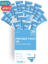 30 Packs Eco-Friendly Portable Toilet Poo Urine Gel Powder, Portable & Fast-Abso