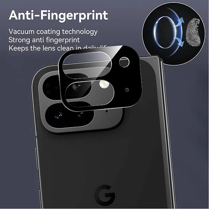 For Google Pixel 9 Pro Fold Black Camera Lens Case Protector Tempered Glass - Image 2 of 4