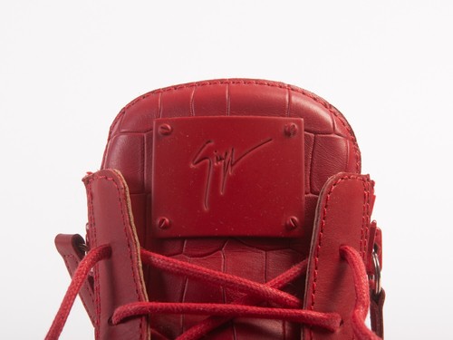 Giuseppe Zanotti Red Embossed Leather Sneakers 32044 - Picture 5 of 7