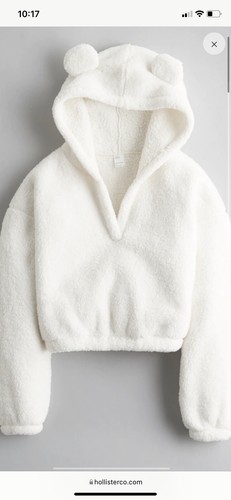 hollister sleep hoodie teddy bear ears 