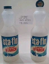 Staley Sta Flo Liquid Starch 32 oz. Bottle Vintage Laundry Movie Prop Lot of 2