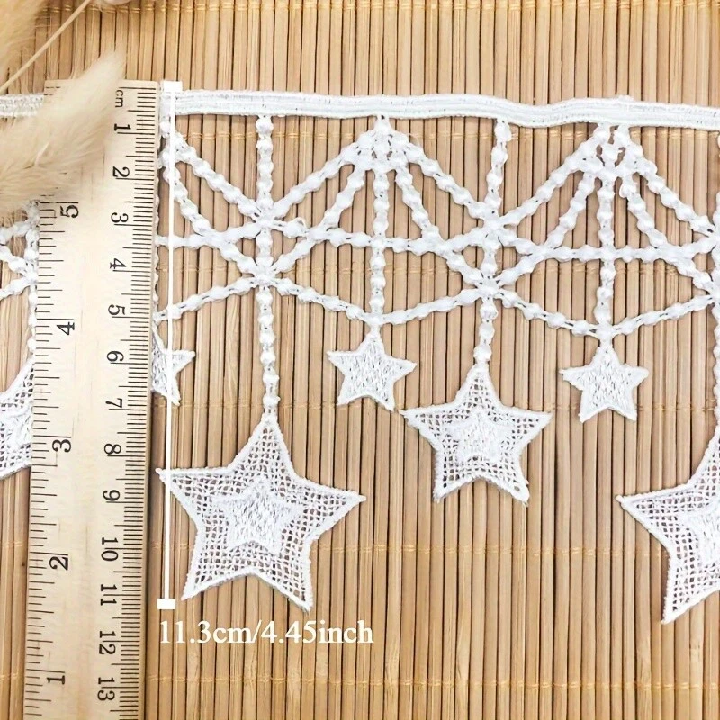 15 Yards Lace Star Embroidery Edge Trim Ribbon Sewing Craft Supply DIY Cloth - Image 3 of 4