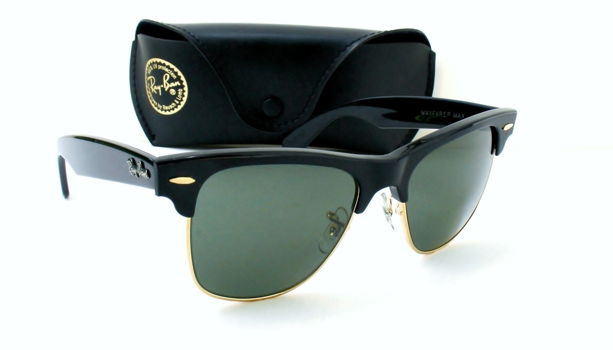 Vintage B&L Ray Ban USA Wayfarer Max 54mm Black frame Sunglasses