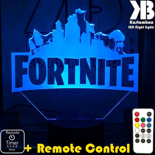 FORTNITE GAMER LOGO Personalised 3D LED Night Light Colour Change Lamp - Picture 18 of 21