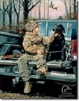 12'' X 16'' DUCKS UNLIMITED FOREVER FRIENDS METAL SIGN NEW