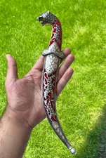 Chisel Dagger, Hand Mesh Cuttting Silver WireWork Dagger , Damascus steel