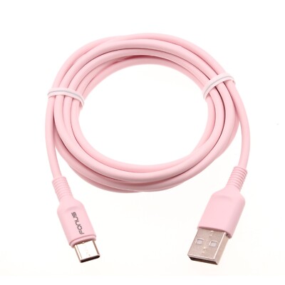 Pink 6ft USB-C Cable Charger Cord Power Wire Type-C Fast Charge for Smart Phones