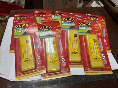 Lot of 9, OLFA KB/5B 1124196, Replacement Art Blades Fits AK-1, (9 Packs of 5)