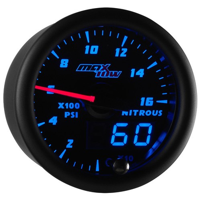 #ad #ad MaxTow Nitrous Pressure NOS Gauge Kit w Sensor Black Dial amp; Blue LED 52mm $55.97
