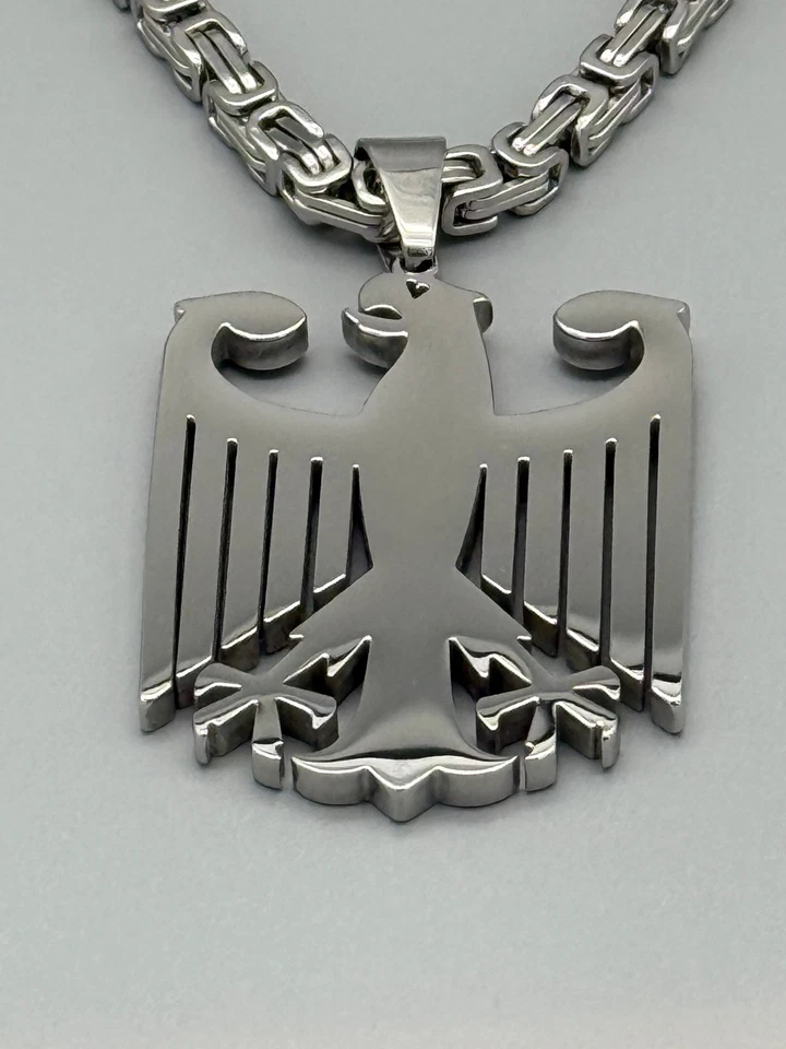 Mächtiger Anhänger Adler Deutschland Bundesadler mit Königskette 60cm Edelstahl - Bild 4 von 4