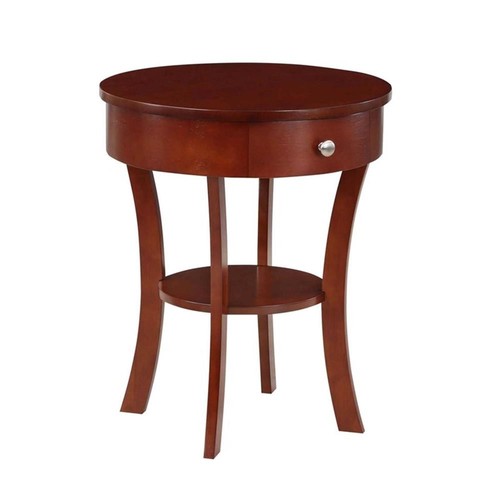 Classic Accents Schaffer One-Drawer End Table with Shelf in Mahogany Wood Finish - Picture 2 of 6