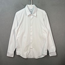 Uniqlo Mens Size Medium Super Non-Iron Slim Fit White Dress Shirt