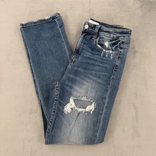 Vervet Los Angeles High Rise Distressed Skinny Jeans Blue Women's Size 26