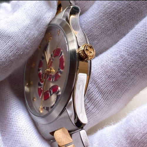 Gucci Uhr Kingsnake G Timeless Gelbgold Farbe Kombinationsgürtel gebraucht - Bild 5 von 10