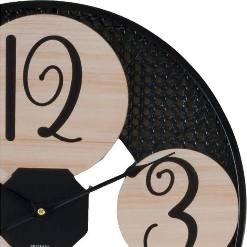 Orologio da Parete Muro 45 cm BRANDANI Alveare Metallo Legno Moderno Salotto, fotografia 3 di 9