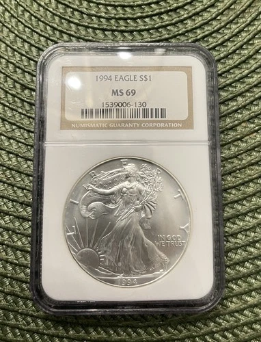 1994 American Silver Eagle Coin - NGC MS69