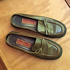 VTG Cole Haan Country Brown Leather Flat Moc/Loafer/Boat shoe w/ Bow W 6.5 Italy