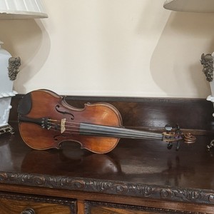 Vintage Unmarked German 4/4 Violin w/ Solo Germany Bow & Case