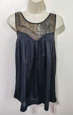 New Look black embellished tunic vest tank top 12 festival rockstar girlfriend 