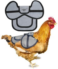 COOPED UP Canvas Chicken Saddle for Medium-Large Hens with Larger Wing Gray
