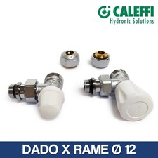 KIT VALVOLA E DETENTORE A SQUADRA 3/8" CALEFFI CON DADI RAME 12 10781/12