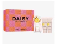 Marc Jacobs Daisy Eau So Fresh 3pc Gift Set 2.5oz EDT + 2.5oz B/L + 2.5oz S/G