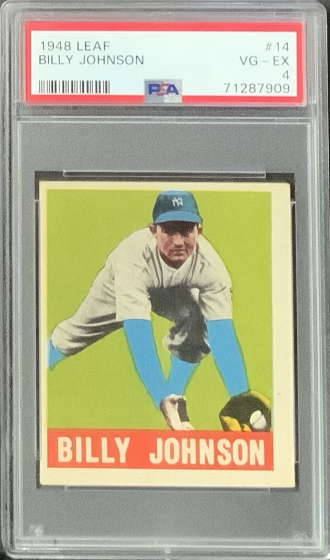 Billy Johnson, Rookie Card, 1948 Leaf #14 - PSA 4 VG-EX
