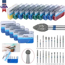 100PCS Dental Diamond Burs set for High Speed Handpiece Medium FG 1.6mm AZDENT
