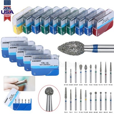 Lot De 100 Fraises Diamantées Dentaires FG 1.6mm Pour Pièce à Main à Haute Vitesse