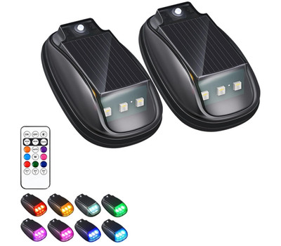 2026 Solar Car Roof Lights, Solar Car Roof RGB Strobe Light with Remote Control