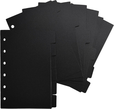 Ordner Register A7 12-teilig Trennstreifen mit 6 Loch Plastik Index Teiler