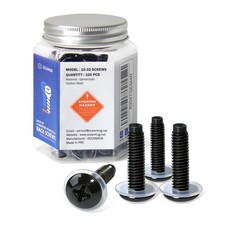 10-32 Rack Screws 100 Pack, Zinc Plated Carbon Steel Rack Mount Screws with P...