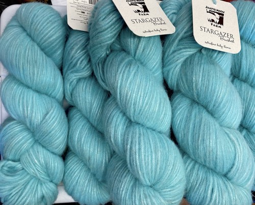 Lot Of 5 Juniper Moon Stargazer Brushed Yarn: Chalcedon Blue: 1420 Yards! Llama!