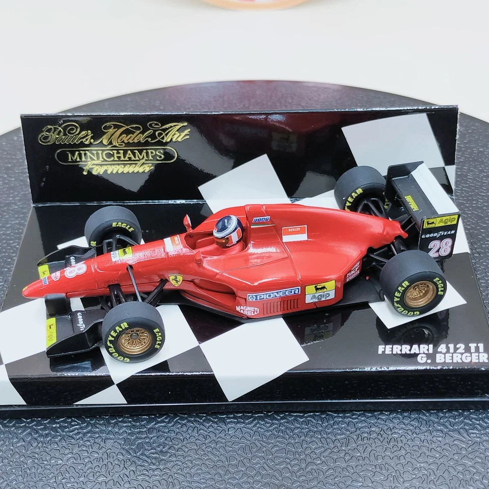 MINICHAMPS 1/43 Ferrari 412 T1 Gerhard Berger #28 430940028 Red - Image 2 of 4